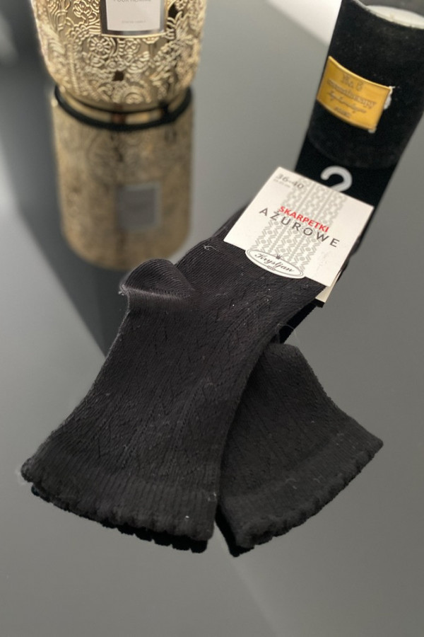 Czarne skarpetki ażurowe LIWIO