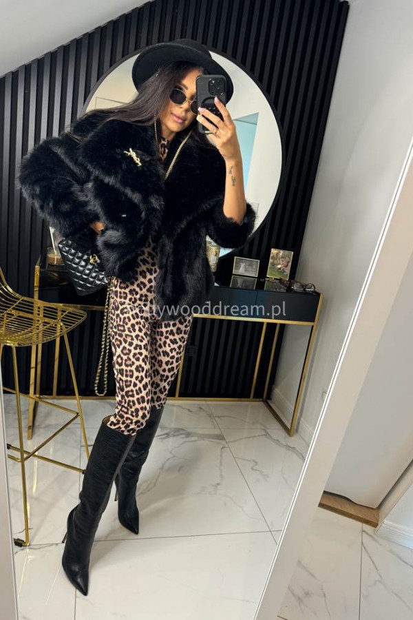 Futro oversizowe GLAMOUR czarne 09