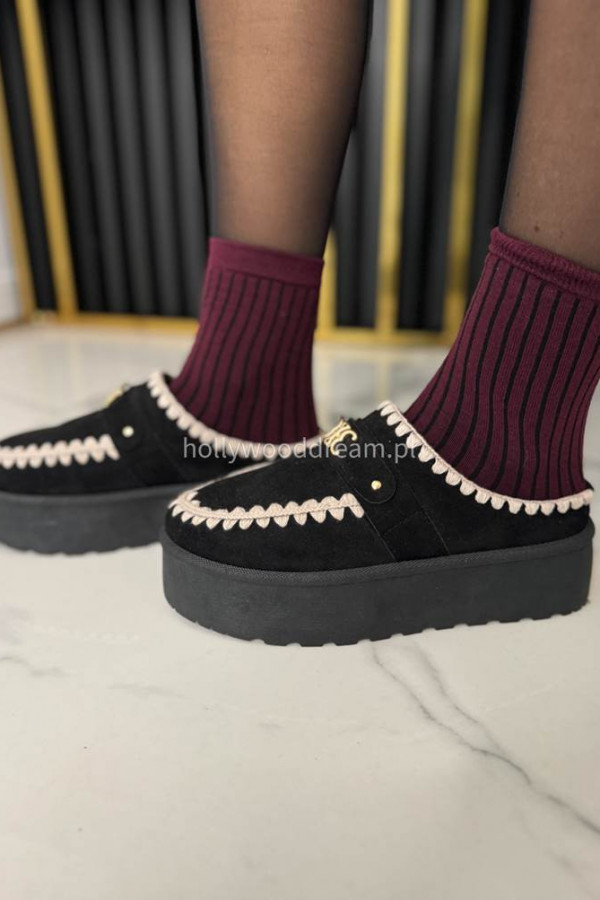 Skarpetki w gruby prążek HELLEN bordowe