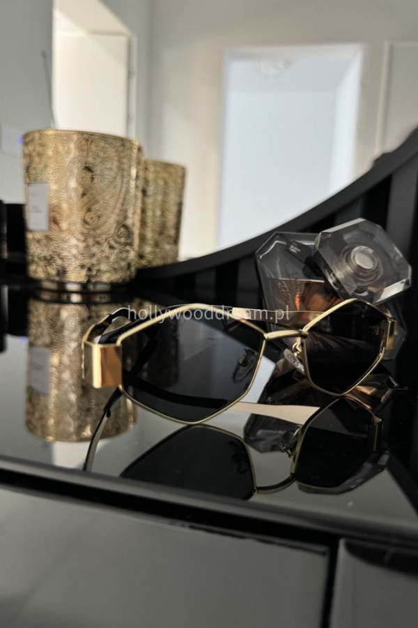 Okulary przeciwsłoneczne z czarnym szkłem SIMPLE złota oprawka