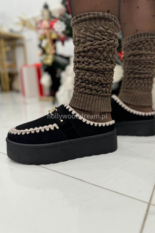 Ocieplacze getry ażurowe Nastia brązowe 150