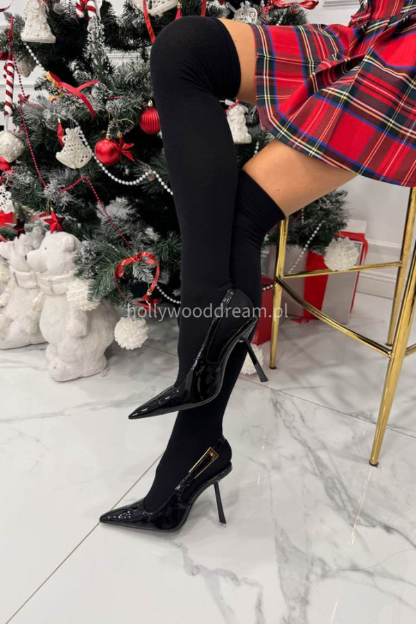 Zakolanówki gładkie ISMENA czarne 150