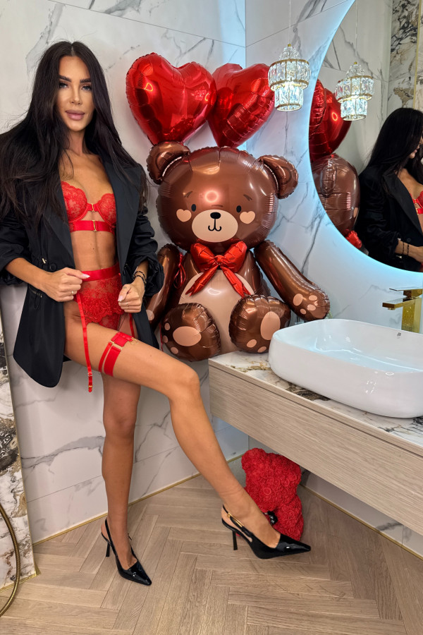 Komplet bieliźniany 5-częściowy POLLA czerwony 89