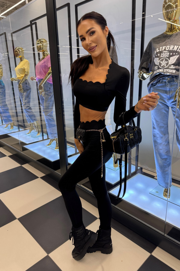 Komplet top+ legginsy WERONA czarny 89