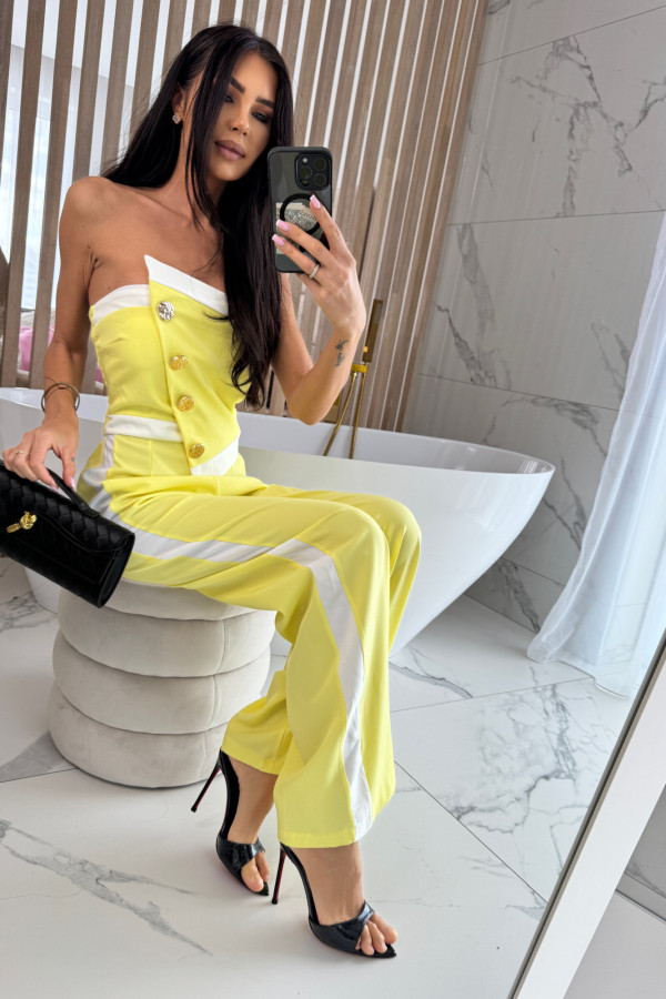 Kombinezon z ze złotymi guzikami i białym lampasem HERMAN żółty 19