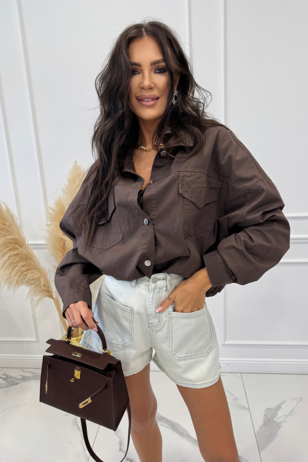 Spodenki z kieszeniami z bawełną ABRAM jasny niebieski 06