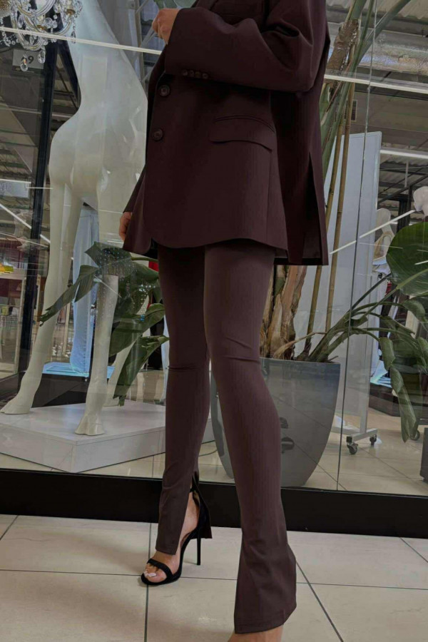 Legginsy na gumce z rozcięciem ARMAS czekoladowe 69