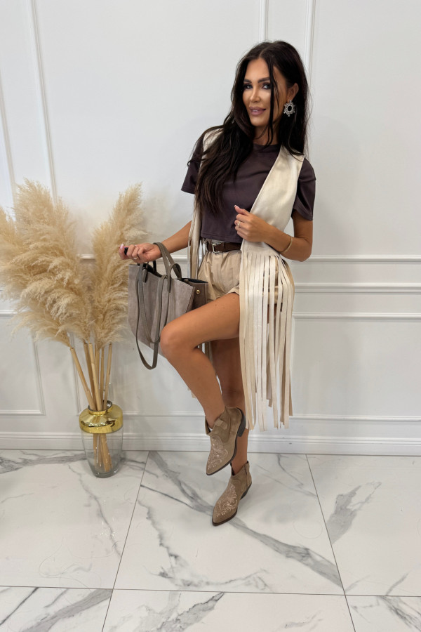 Buty kowbojki krótkie PETER beżowe