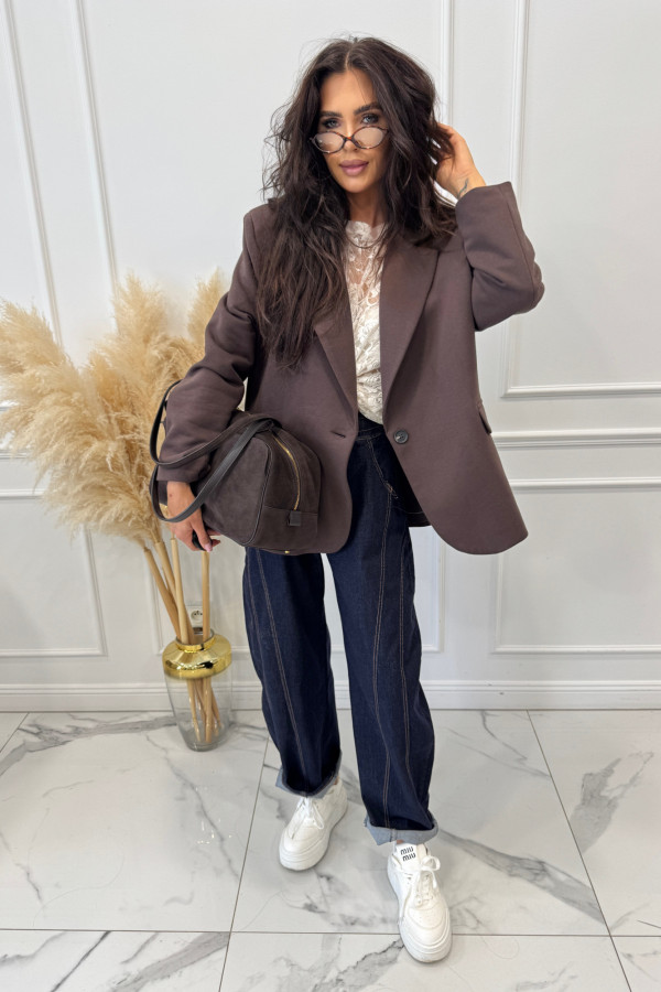 Marynarka oversize czekoladowa GLAM 171