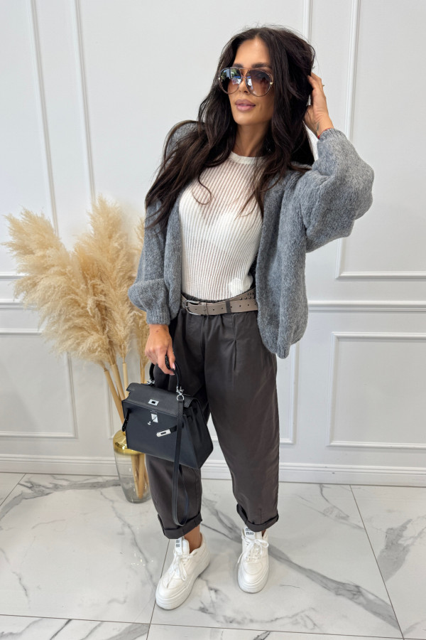 Kardigan krótki niezapinany szary FELIKS 190