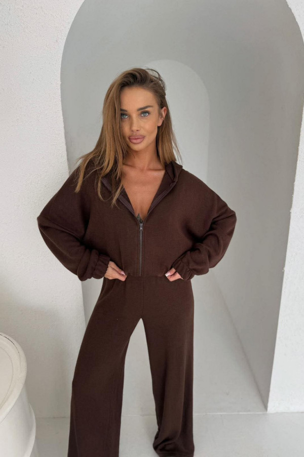 Komplet oversize bluza+ spodnie czekoladowy MAGNOLIA 183
