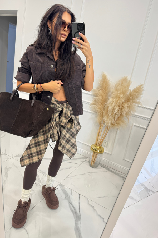 Kurtka sztruksowa bawełniana czekoladowa Lena 94