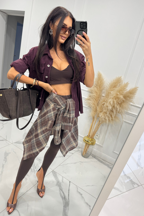 Katana sztruksowa z surowym brzegiem bordowa Inga 94