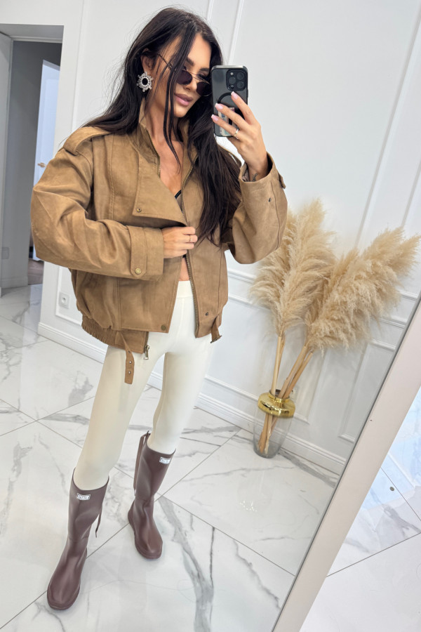 Kurtka oversize zamszowa beżowa ALEX 09