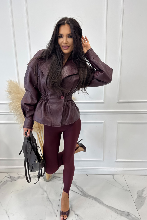 Legginsy z zapiętką bordowe Blania 31