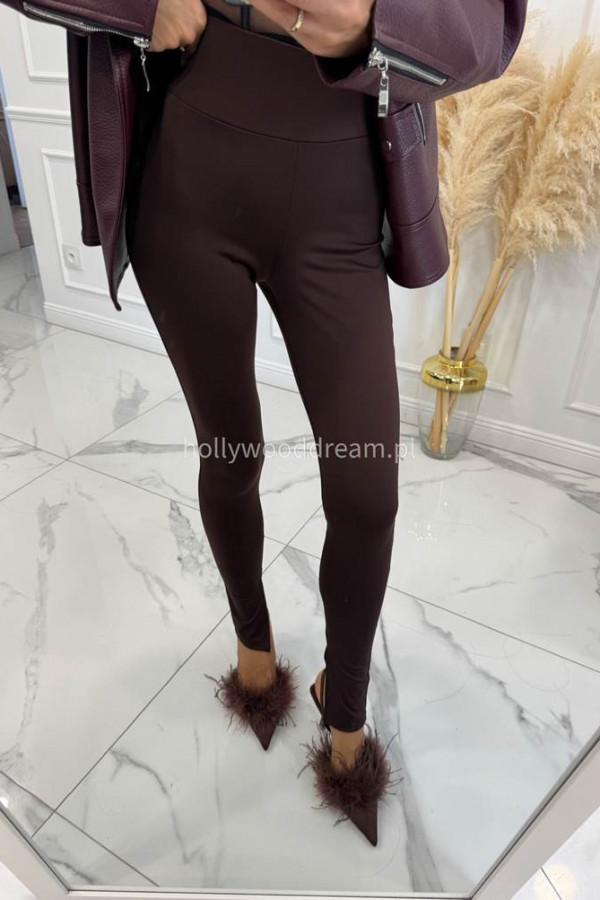 Legginsy z wysokim stanem czekoladowe Amerlo 185