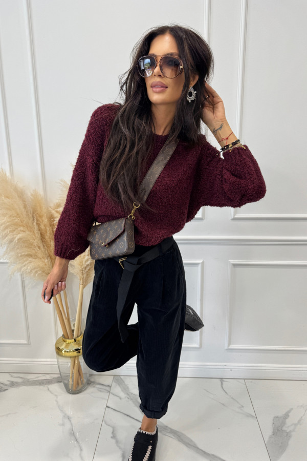 Bordowy sweter bukla WERA 194