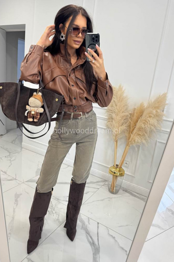 Kurtka bomberka eko-skóra karmelowa LINSEY 131