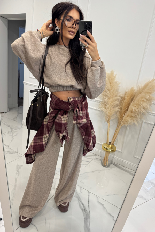 Cappuccino komplet sweterkowy bluza+ spodnie Milka 183