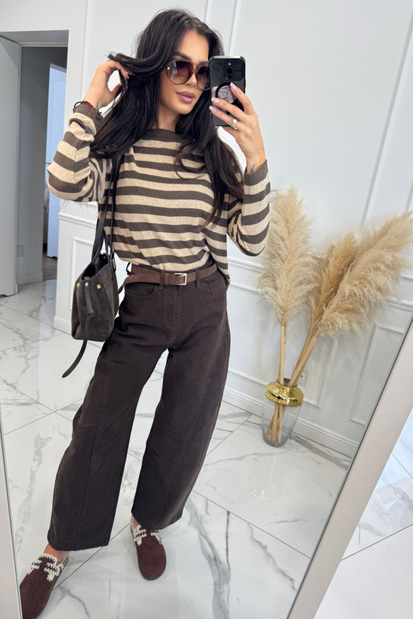 Czekoladowe spodnie Baggy jeans 192