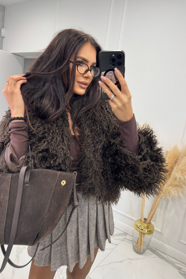 Czekoladowe futro karbowane LUKA 06