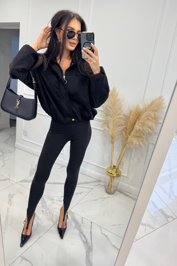 Czarne legginsy z zakładką na palec OLLY 169