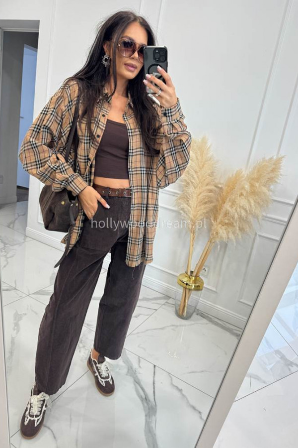 Czekoladowe spodnie bawełniane Ola 190