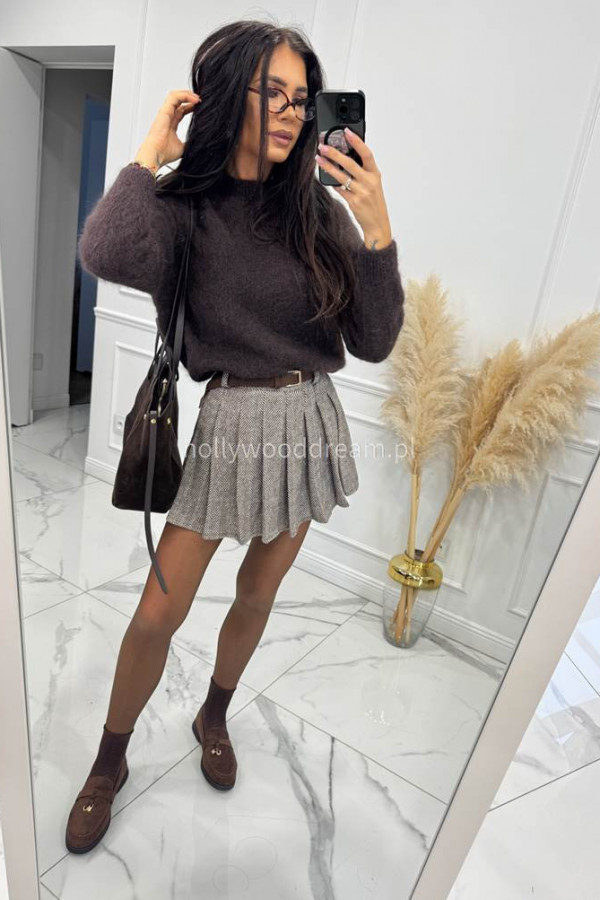 Czekoladowy sweter z kid moherem Paulina 194