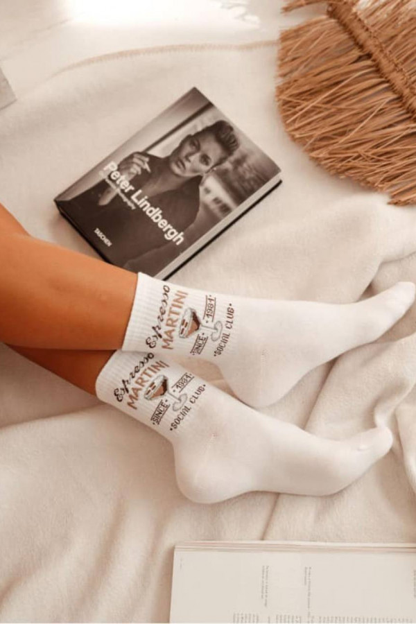 Skarpety ESPRESSO MARTINI białe 131