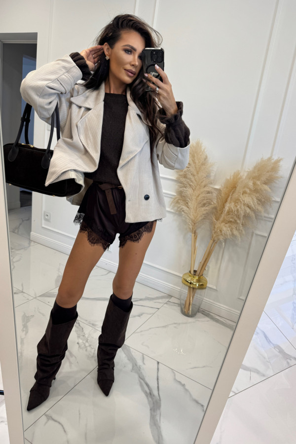 Jasno beżowa kurtka sztruksowa krótka STELLA 17