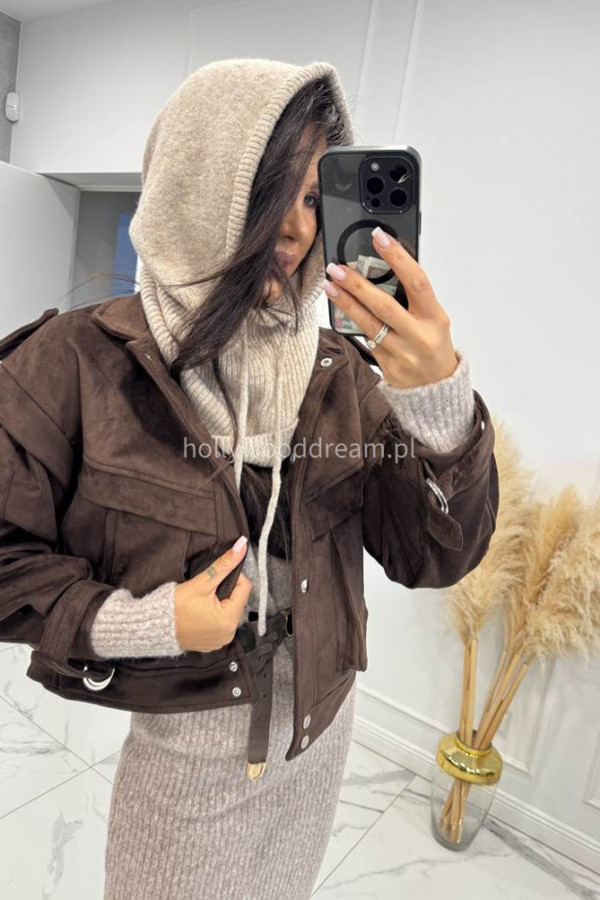 Ciemno beżowy kaptur balaclava Winter