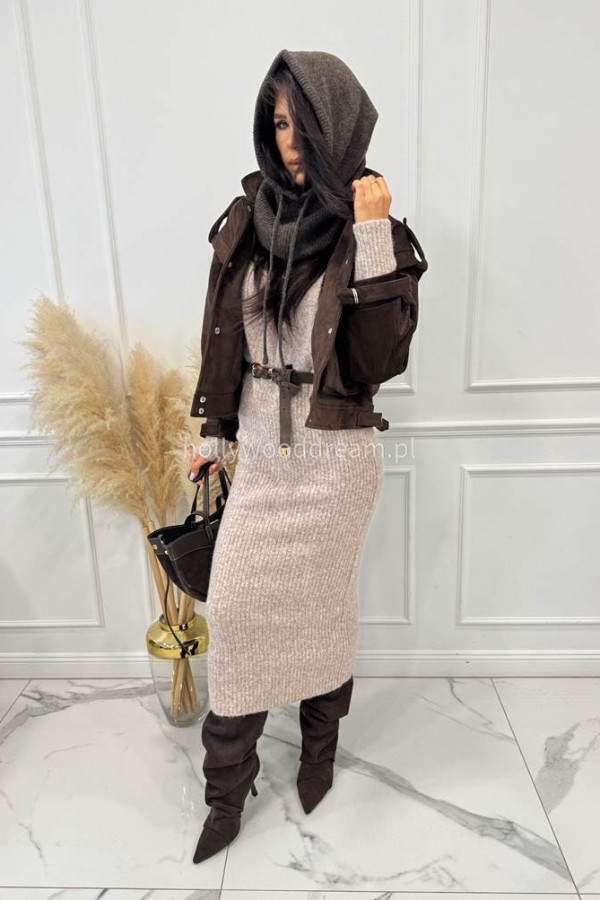 Czekoladowy kaptur balaclava Winter