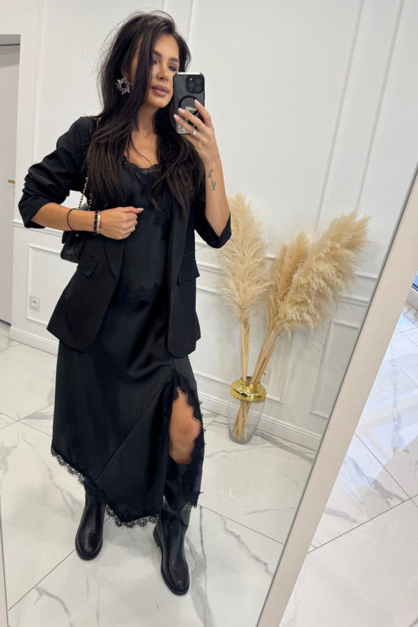 Czarna Marynarka oversize marszczony rękaw Jenny 17,06