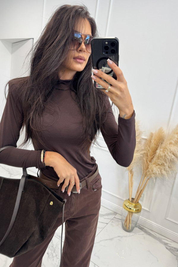 Czekoladowe body z golfem ALBERTO 25