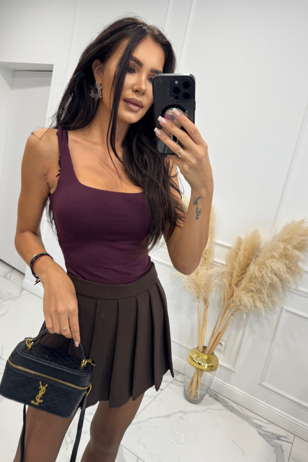 Bordowy top na szerszych ramiączkach z kwadratowym dekoltem LARYSA 17