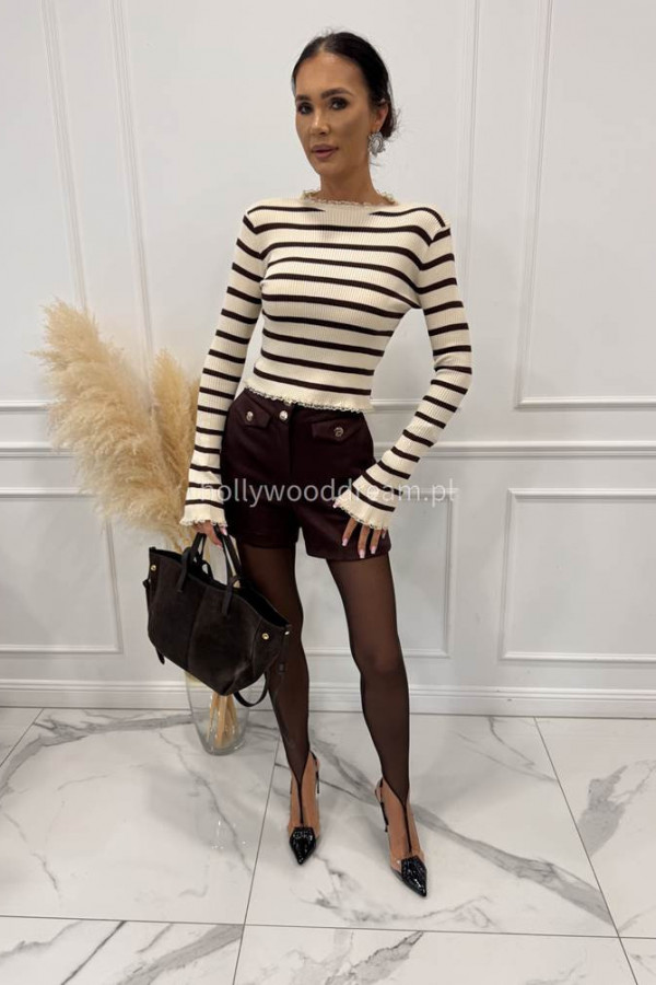 Brązowe spodenki zamszowe CALLY 121