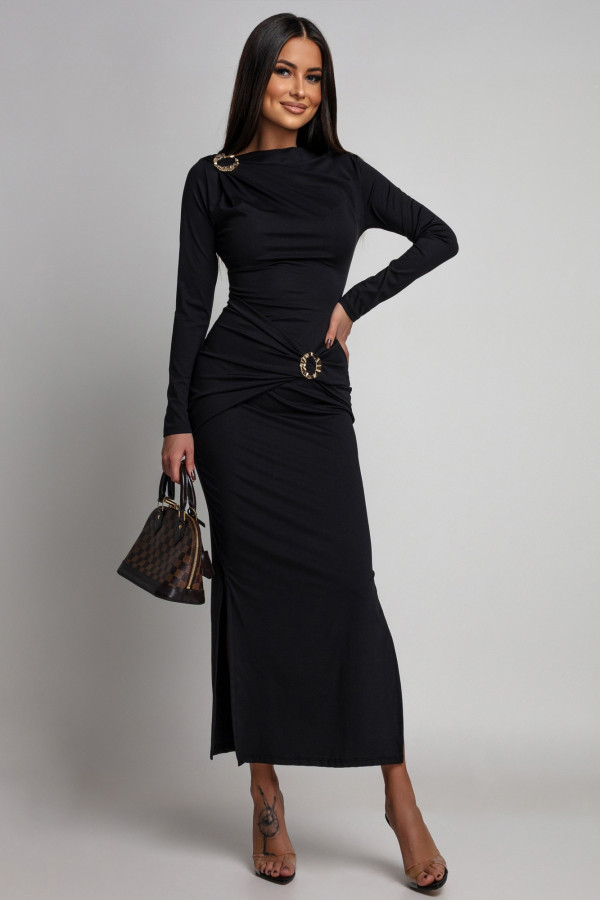 Czarna sukienka maxi z biżuteryjnymi ozdobami SAMMY 26