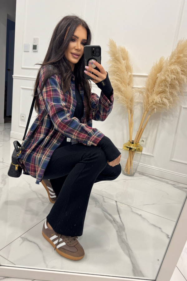 Fioletowo-granatowa Koszula w kratę JENNY 52