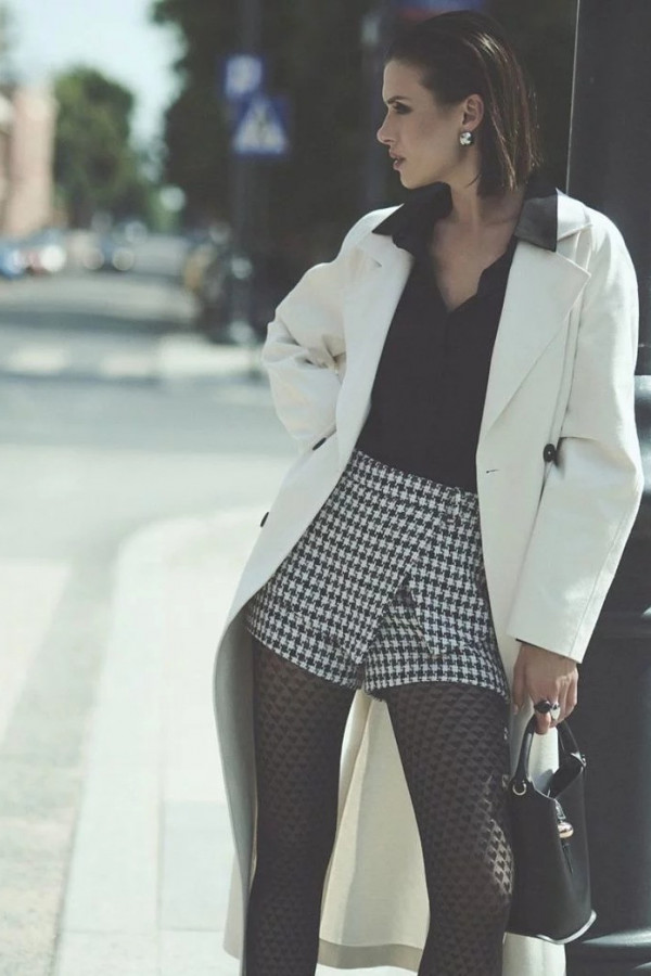 Czarne rajstopy we wzór serc CHERIE